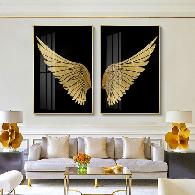Nowoczesne abstrakcyjne skrzydła marzeń - obraz na płótnie do pokoju gościnnego, wnętrza domu - Wianko - 2