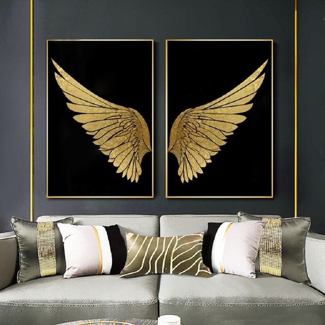 Nowoczesne abstrakcyjne skrzydła marzeń - obraz na płótnie do pokoju gościnnego, wnętrza domu - Wianko - 5