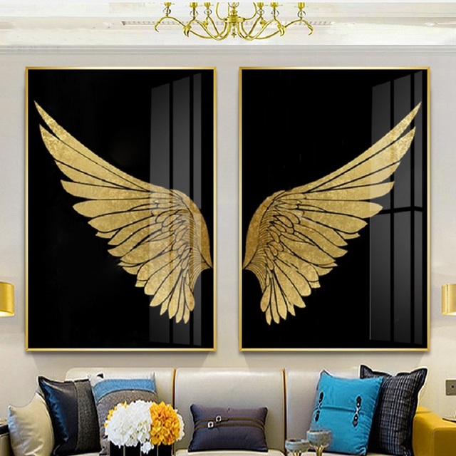 Nowoczesne abstrakcyjne skrzydła marzeń - obraz na płótnie do pokoju gościnnego, wnętrza domu - Wianko - 4