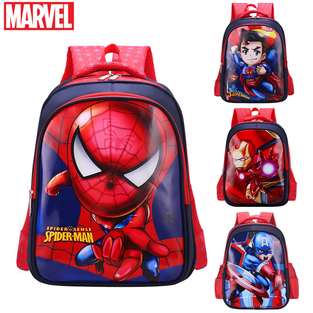 Plecak dziecięcy Spiderman Batman Disney Fashion - wzór z bohaterami z komiksów - Wianko - 1