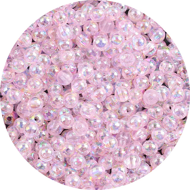 Koraliki akrylowe Rainbow Pearl różowe 6/8/10mm okrągłe - Wianko - 1