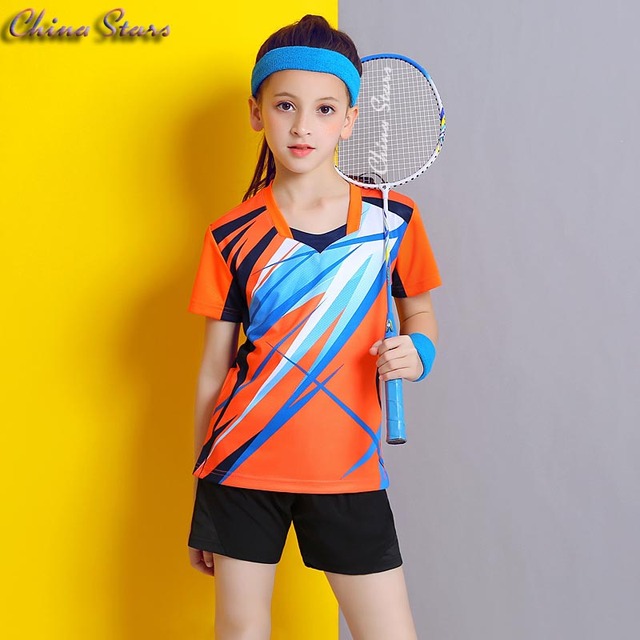 Dziewczęcy kombinezon do badmintona - krótki rękaw, zestaw z krótkimi spodenkami - Wianko - 22