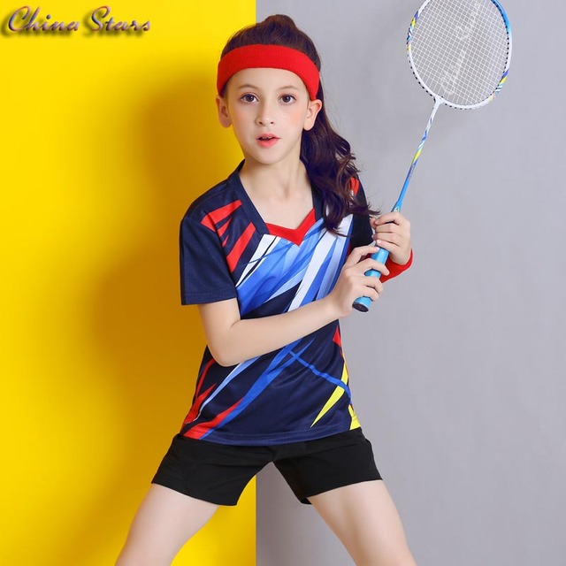 Dziewczęcy kombinezon do badmintona - krótki rękaw, zestaw z krótkimi spodenkami - Wianko - 23