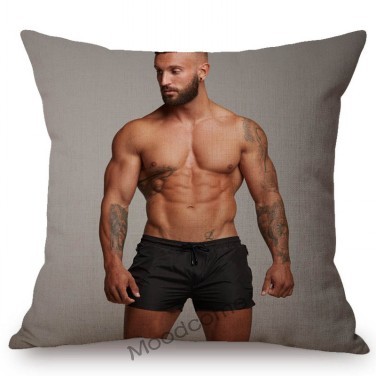 Poszewka na poduszkę dekoracyjna - Nude mężczyzna z mięśniami Jock Sexy Hunk Hot Man Guy LGBT Right Gay - Wianko - 23