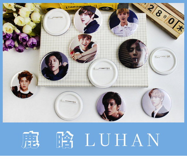 Broszka na przypinkę i odznakę Lu Han - otaczająca gwiazda Tinplate, modna i świeża, wisiorek małe mięso Fan Star-chase, modny butik Idol Suppor - Wianko - 1