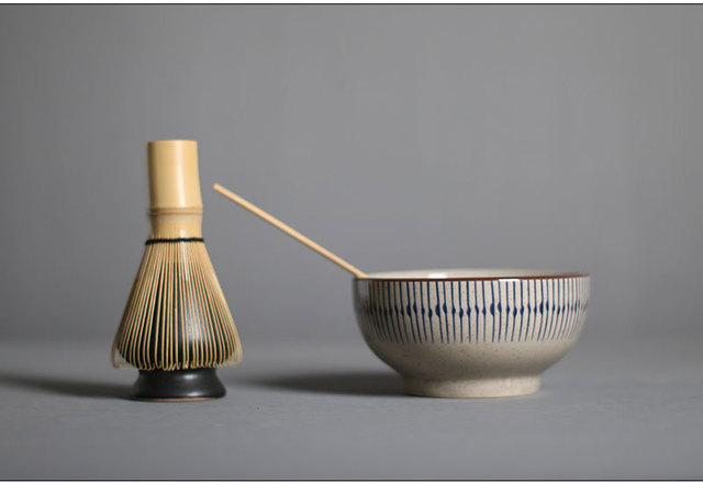 Zestaw tradycyjnych naczyń do herbaty: matcha trzepaczka, scoop bamboo, ceramiczna miska do ubijania matcha, japoński uchwyt - 4-7 sztuk/zestaw - Wianko - 10