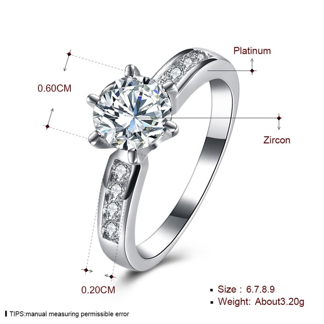 Cyrkonowe obrączki damskie AAA, kolor srebrny, anel z austriackimi kryształami - Wianko - 4