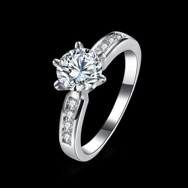 Cyrkonowe obrączki damskie AAA, kolor srebrny, anel z austriackimi kryształami - Wianko - 3