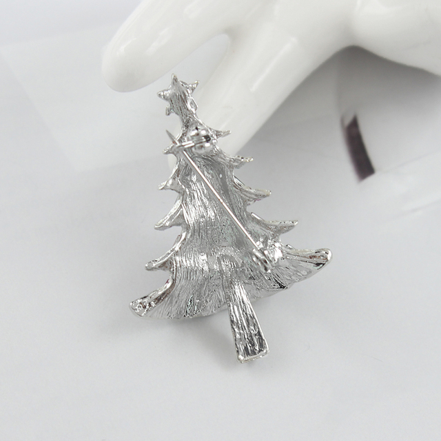Wykwintna broszka choinka bałwanek dzwonek świąteczny, święty mikołaj - biżuteria z ozdobnym kamieniem - Wianko - 24