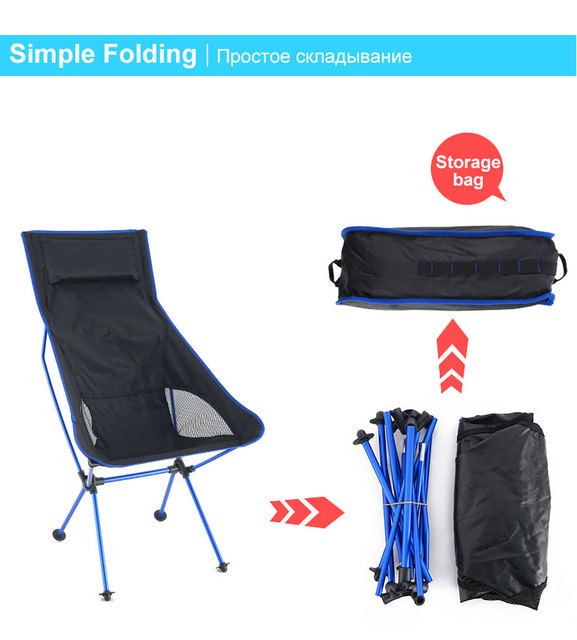 Składane krzesło ultralight dla podróżników, kempingu, pikników - Outdoor Portable Camping BBQ Beach Seat - Wianko - 15