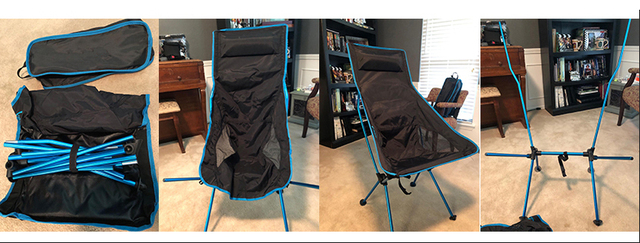 Składane krzesło ultralight dla podróżników, kempingu, pikników - Outdoor Portable Camping BBQ Beach Seat - Wianko - 7