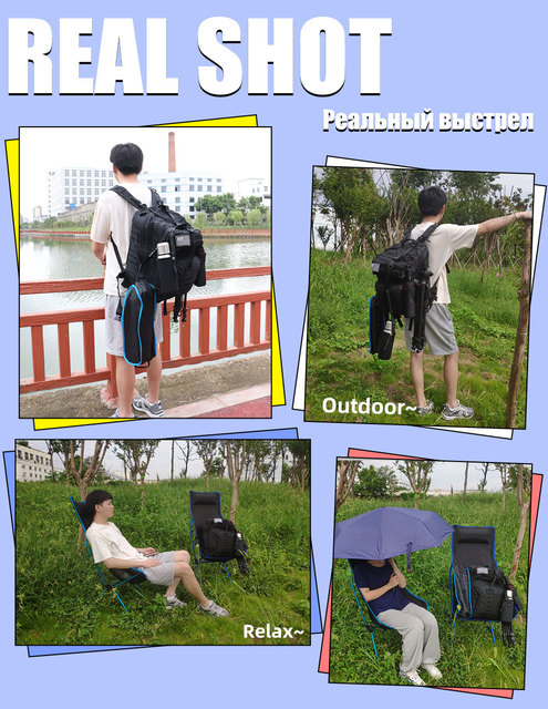 Składane krzesło ultralight dla podróżników, kempingu, pikników - Outdoor Portable Camping BBQ Beach Seat - Wianko - 3