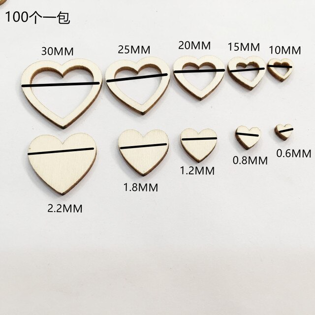 Drewniane serca konfetti - 100 sztuk - rustykalna dekoracja stołu weselnego, DIY rzemiosło - Wianko - 1