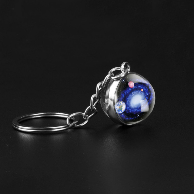 Brelok-piłeczka z dwustronnym szkłem Galaxy Universe - handmade, wisiorek planeta, mgławica - biżuteria prezent - Wianko - 11