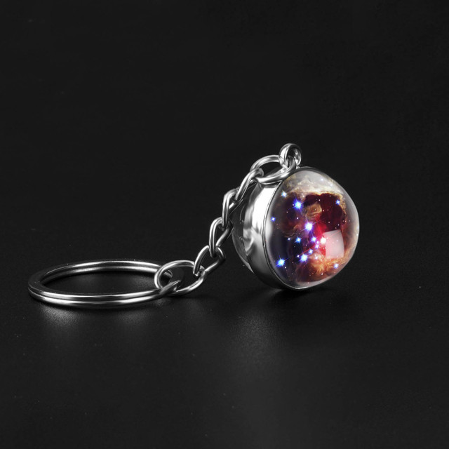Brelok-piłeczka z dwustronnym szkłem Galaxy Universe - handmade, wisiorek planeta, mgławica - biżuteria prezent - Wianko - 9