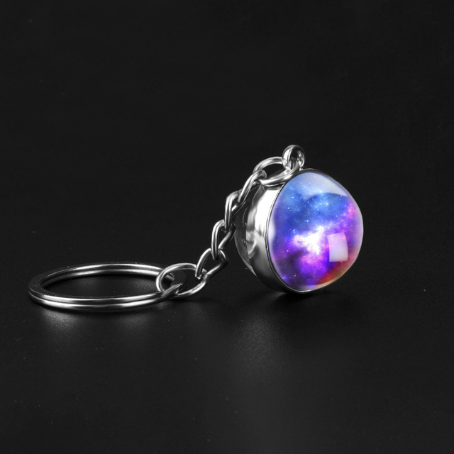Brelok-piłeczka z dwustronnym szkłem Galaxy Universe - handmade, wisiorek planeta, mgławica - biżuteria prezent - Wianko - 8