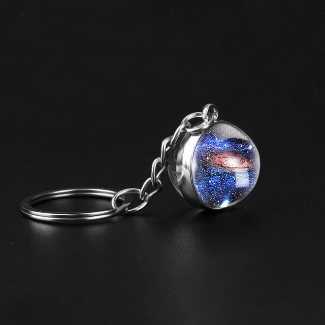 Brelok-piłeczka z dwustronnym szkłem Galaxy Universe - handmade, wisiorek planeta, mgławica - biżuteria prezent - Wianko - 5