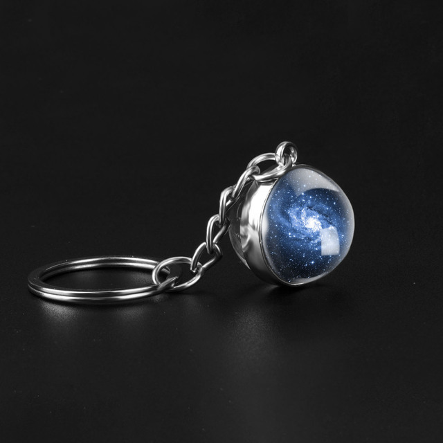 Brelok-piłeczka z dwustronnym szkłem Galaxy Universe - handmade, wisiorek planeta, mgławica - biżuteria prezent - Wianko - 18