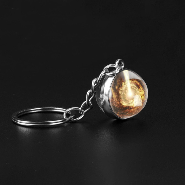 Brelok-piłeczka z dwustronnym szkłem Galaxy Universe - handmade, wisiorek planeta, mgławica - biżuteria prezent - Wianko - 12