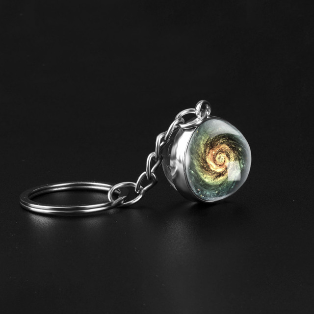 Brelok-piłeczka z dwustronnym szkłem Galaxy Universe - handmade, wisiorek planeta, mgławica - biżuteria prezent - Wianko - 17