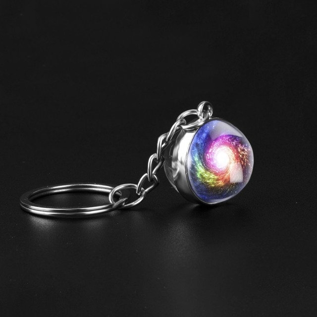 Brelok-piłeczka z dwustronnym szkłem Galaxy Universe - handmade, wisiorek planeta, mgławica - biżuteria prezent - Wianko - 14
