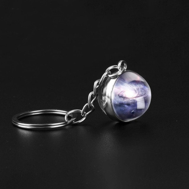 Brelok-piłeczka z dwustronnym szkłem Galaxy Universe - handmade, wisiorek planeta, mgławica - biżuteria prezent - Wianko - 7