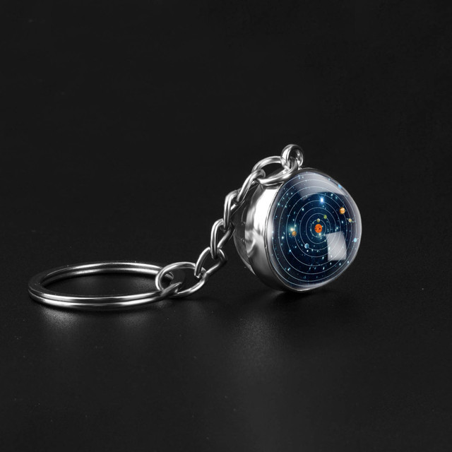 Brelok-piłeczka z dwustronnym szkłem Galaxy Universe - handmade, wisiorek planeta, mgławica - biżuteria prezent - Wianko - 3