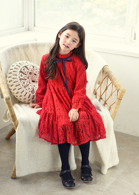 Długorękawowe sukienki Princess Dress Winter Fleece dla dziewczyn w wieku 8-13 lat - Wianko - 3