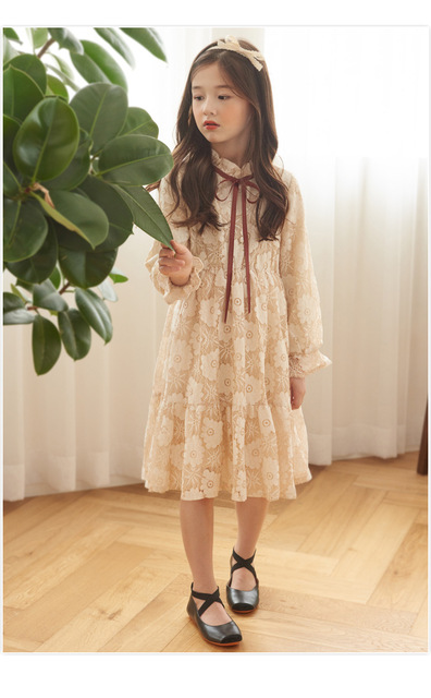 Długorękawowe sukienki Princess Dress Winter Fleece dla dziewczyn w wieku 8-13 lat - Wianko - 11