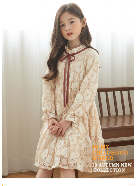 Długorękawowe sukienki Princess Dress Winter Fleece dla dziewczyn w wieku 8-13 lat - Wianko - 13