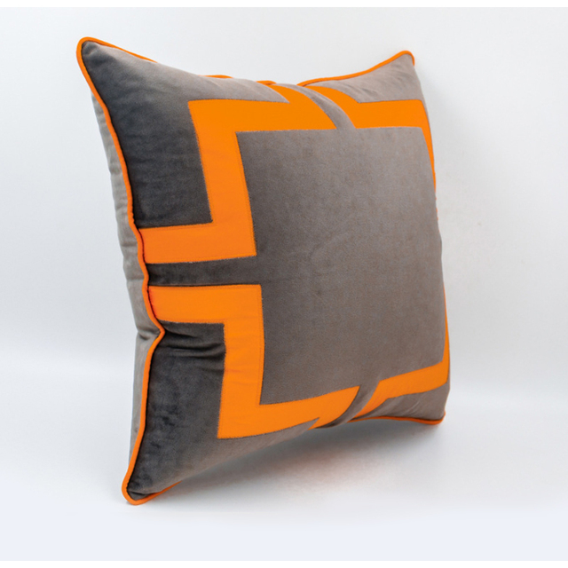 Diphyleia - Nowoczesna poszewka na poduszkę w stylu chińskim z motywem geometrii, kolor pomarańczowy, luksusowa, odpowiednia do salonu, fotela i kanapy, wymiary 45x45cm - Wianko - 8