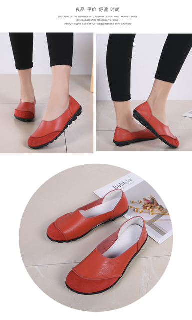 AARDIMI kobiety płytkie buty płaskie ze skóry naturalnej w stylu Patchwork Slip On mokasyny - Wianko - 20