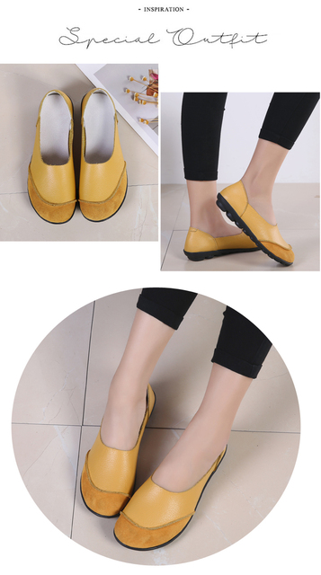 AARDIMI kobiety płytkie buty płaskie ze skóry naturalnej w stylu Patchwork Slip On mokasyny - Wianko - 17
