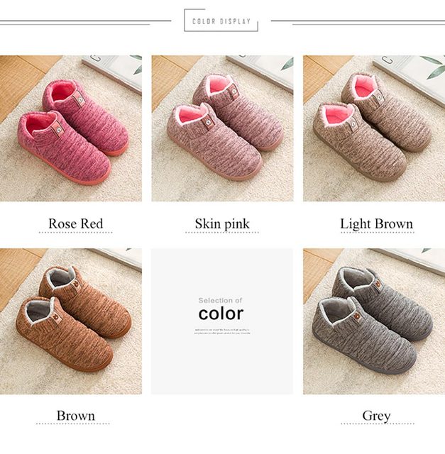 Pantofle zimowe Heel Wrap - grube, pluszowe, ciepłe, bawełniane, bezpieczne na podłodze, antypoślizgowe - Wianko - 8