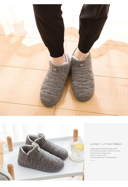 Pantofle zimowe Heel Wrap - grube, pluszowe, ciepłe, bawełniane, bezpieczne na podłodze, antypoślizgowe - Wianko - 13