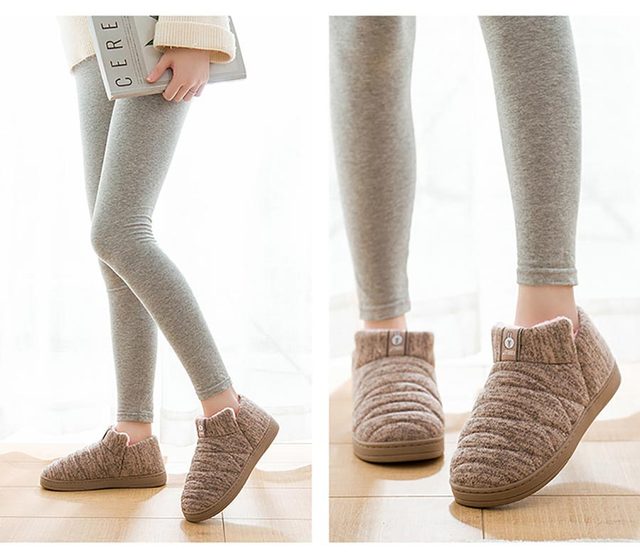 Pantofle zimowe Heel Wrap - grube, pluszowe, ciepłe, bawełniane, bezpieczne na podłodze, antypoślizgowe - Wianko - 11