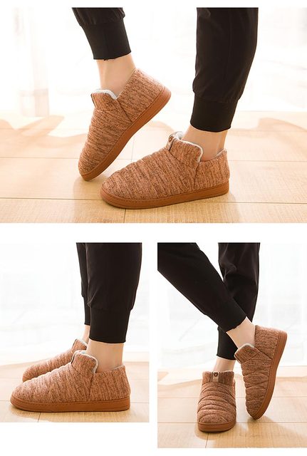 Pantofle zimowe Heel Wrap - grube, pluszowe, ciepłe, bawełniane, bezpieczne na podłodze, antypoślizgowe - Wianko - 12