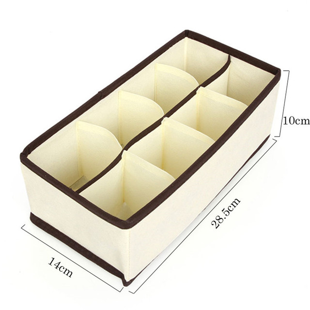 Bielizna - 4-sztukowy kompletny zestaw do przechowywania w beżowym pudełku - organizer na biustonosze, szaliki, skarpetki, oraz bieliznę w szklance - Wianko - 6
