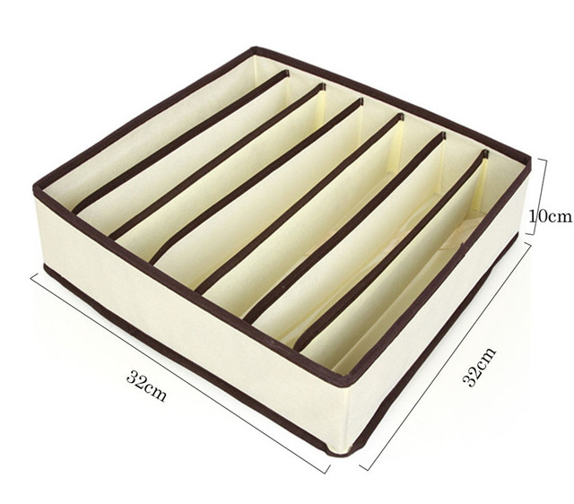 Bielizna - 4-sztukowy kompletny zestaw do przechowywania w beżowym pudełku - organizer na biustonosze, szaliki, skarpetki, oraz bieliznę w szklance - Wianko - 4