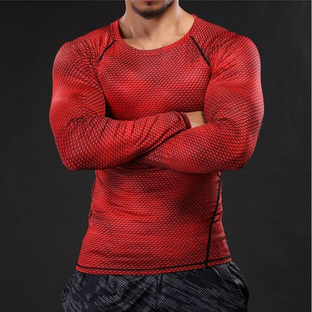 Męska koszulka do biegania z pełnym rękawem - Siłownia Rashguard, kompresja, Fitness Tight, trening sportowy - Wianko - 20