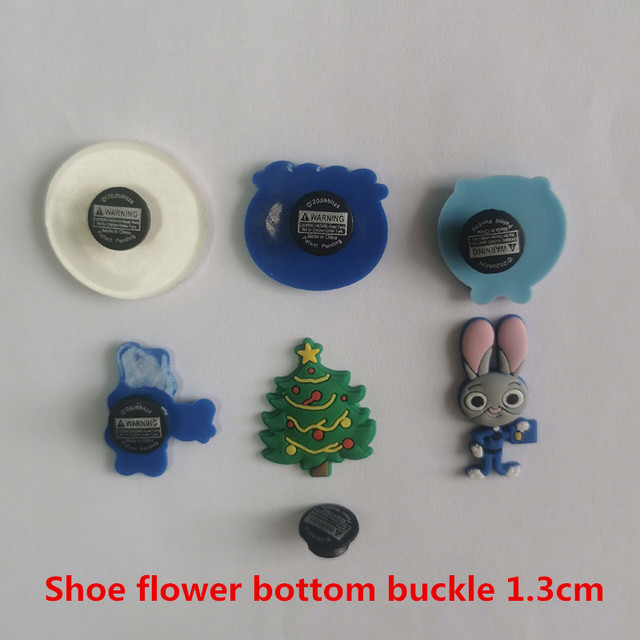50 sztuk czarnych plastikowych przycisków jako ozdoby DIY do butów dziecięcych Croc - lekkie akcesoria klamry - Wianko - 3