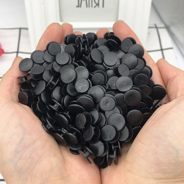 50 sztuk czarnych plastikowych przycisków jako ozdoby DIY do butów dziecięcych Croc - lekkie akcesoria klamry - Wianko - 9