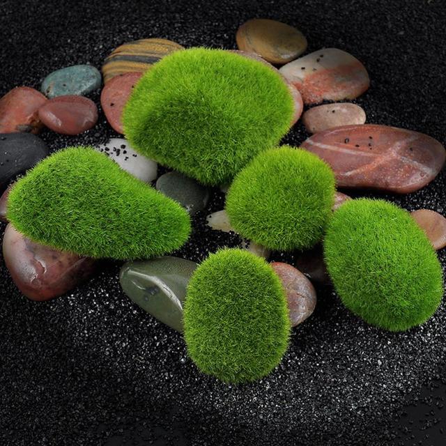 Sztuczny fałszywy mech trawnik omszny kamień zabawkowy - dekoracyjny model mikroelementu krajobrazu bajki ogrodowe ornamenty DIY - Wianko - 2