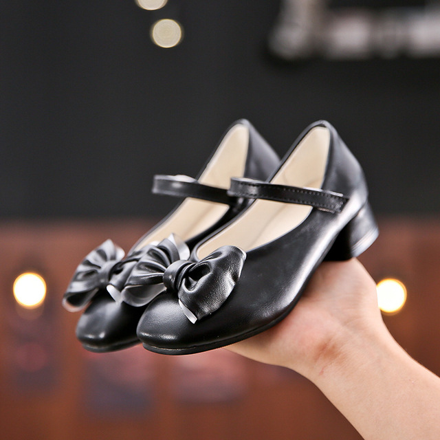 Skórzane buty dziewczęce dla księżniczek - czarny/różowy/beżowy, rozmiary 3-12 lat - Wianko - 11