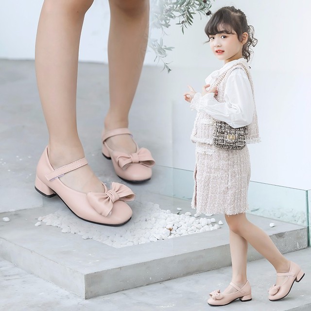 Skórzane buty dziewczęce dla księżniczek - czarny/różowy/beżowy, rozmiary 3-12 lat - Wianko - 2