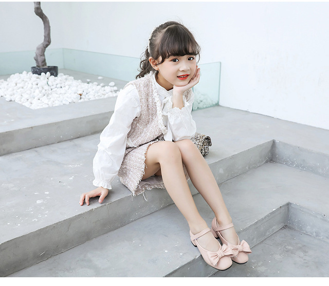Skórzane buty dziewczęce dla księżniczek - czarny/różowy/beżowy, rozmiary 3-12 lat - Wianko - 18