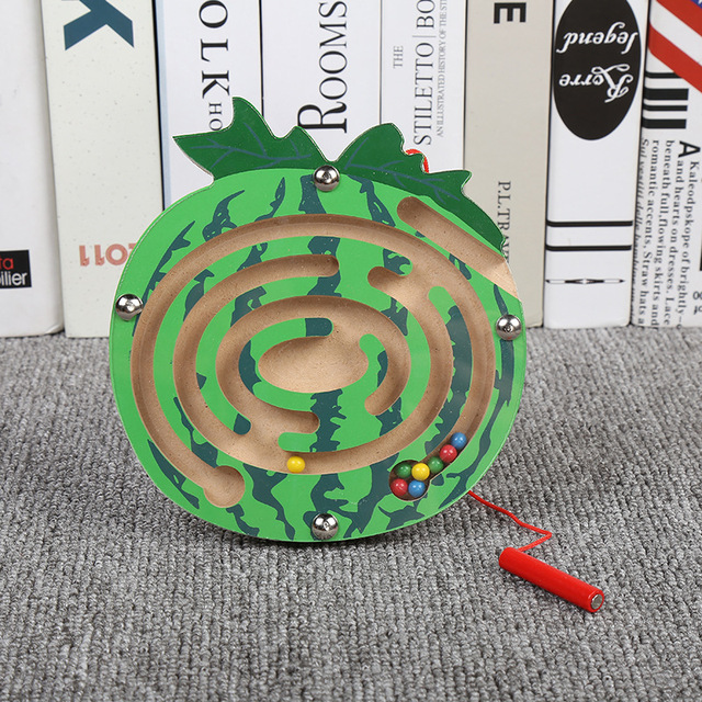 Drewniane zabawki Montessori - mobilny labirynt magnetyczny dla dzieci 0-12 miesięcy - Wianko - 19