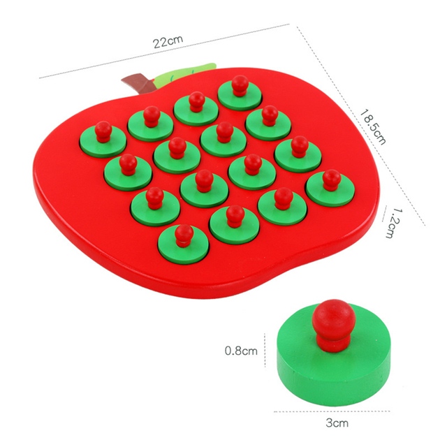 Drewniana plansza Apple Board Puzzle 3D - gra edukacyjna dopasowania kolorów i kształtów dla dzieci - Wianko - 13