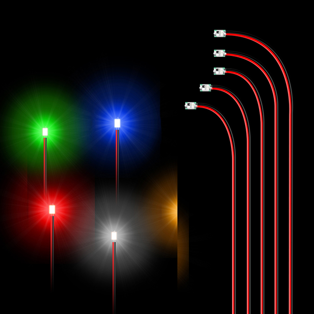 Migoczące światło przewodowe LED SMD 0805 2mm 3V/12V, wstępnie lutowane, do zabawek i modeli pociągów - Wianko - 9