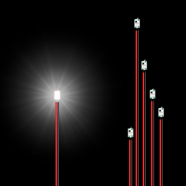 Migoczące światło przewodowe LED SMD 0805 2mm 3V/12V, wstępnie lutowane, do zabawek i modeli pociągów - Wianko - 5